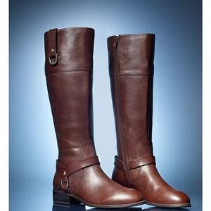 Lauren Ralph Lauren Mesa-Bo-DKWN Leather Burnished Calf Boots~WomenSz.5 NEWw/Box